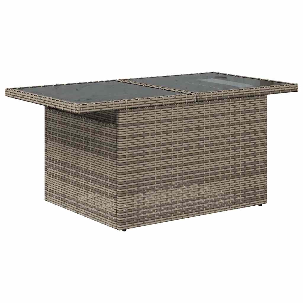 Garten-Sofa-Set mit Speicher 10 pcs Grau Poly Rattan